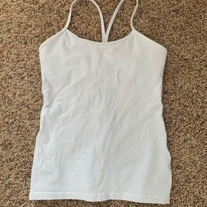 White Lululemon Power Y Tanktop